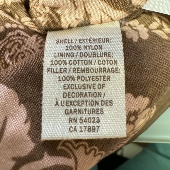 Old Navy Puffer Vest Womens XL Brown Pink Stripes Full Zip Snap Gorpcore Outdoor - Picture 7 of 9